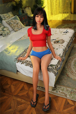 acheter US-Stock TPE poupée sexuelle adulte mince taille normale chinoise athlétique courte cheveux noirs petits bobs avec peau bronzée foncée fabrication en ligne