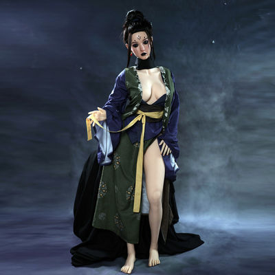 acheter TPE réaliste de 158 cm poupée sexuelle japonaise Indigo Boro kimono gros seins jambes minces fabrication en ligne